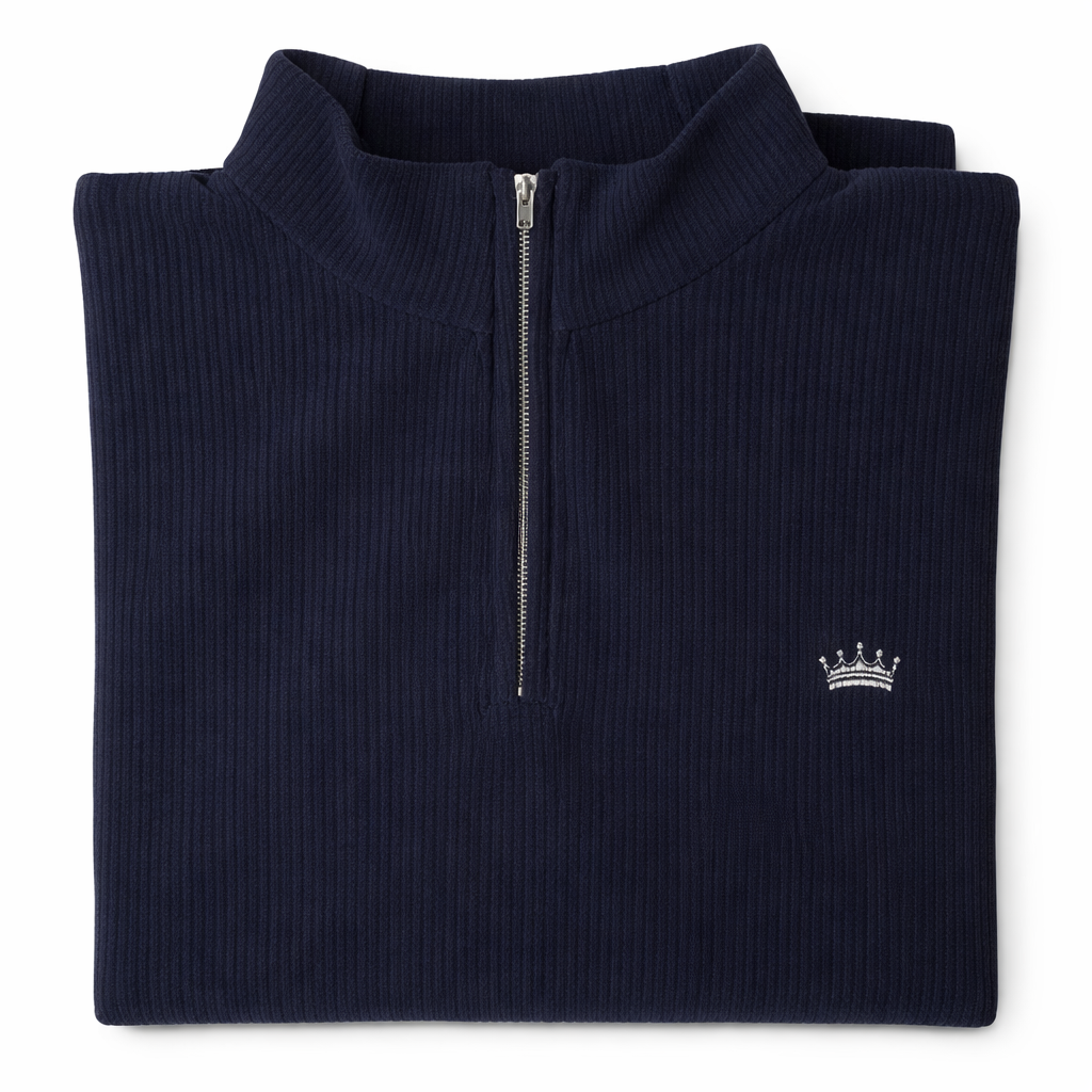 Soft Corduroy Q-Zip (Navy)