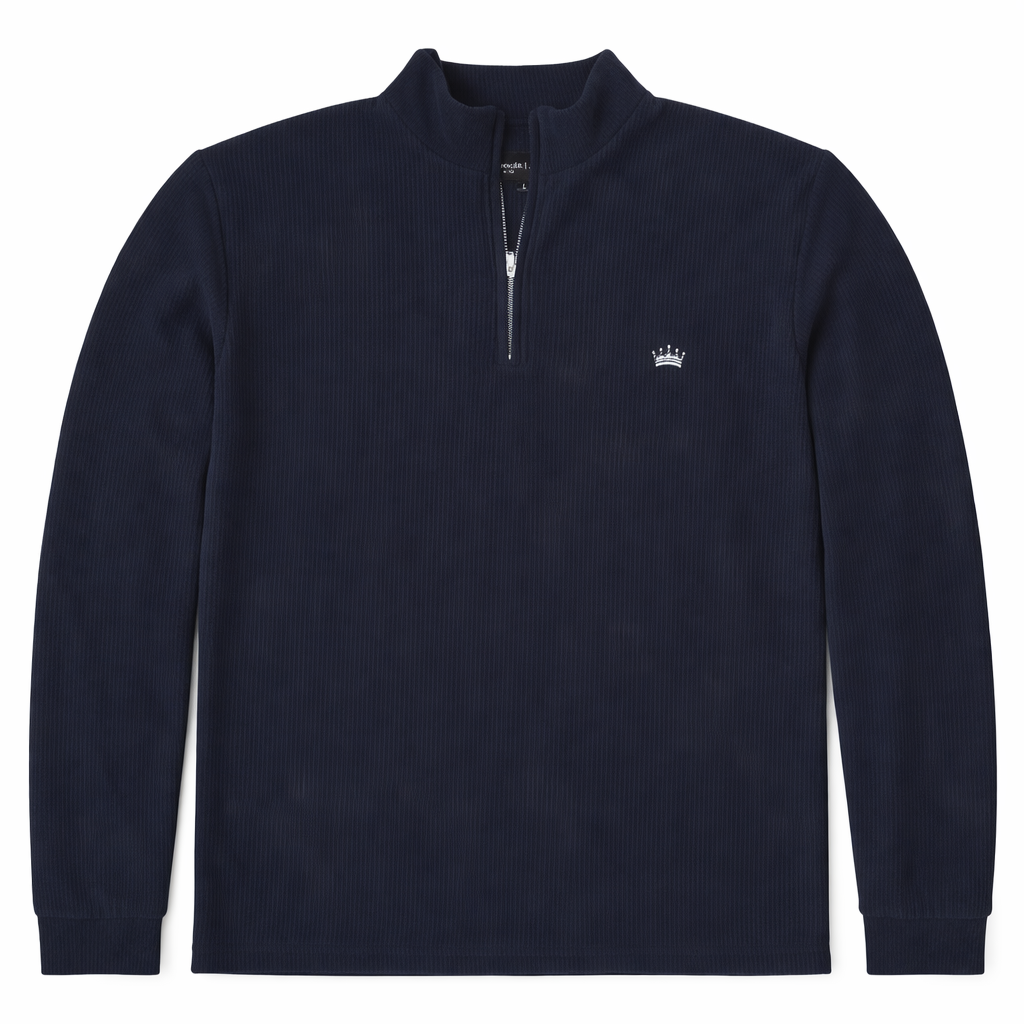 Soft Corduroy Q-Zip (Navy)