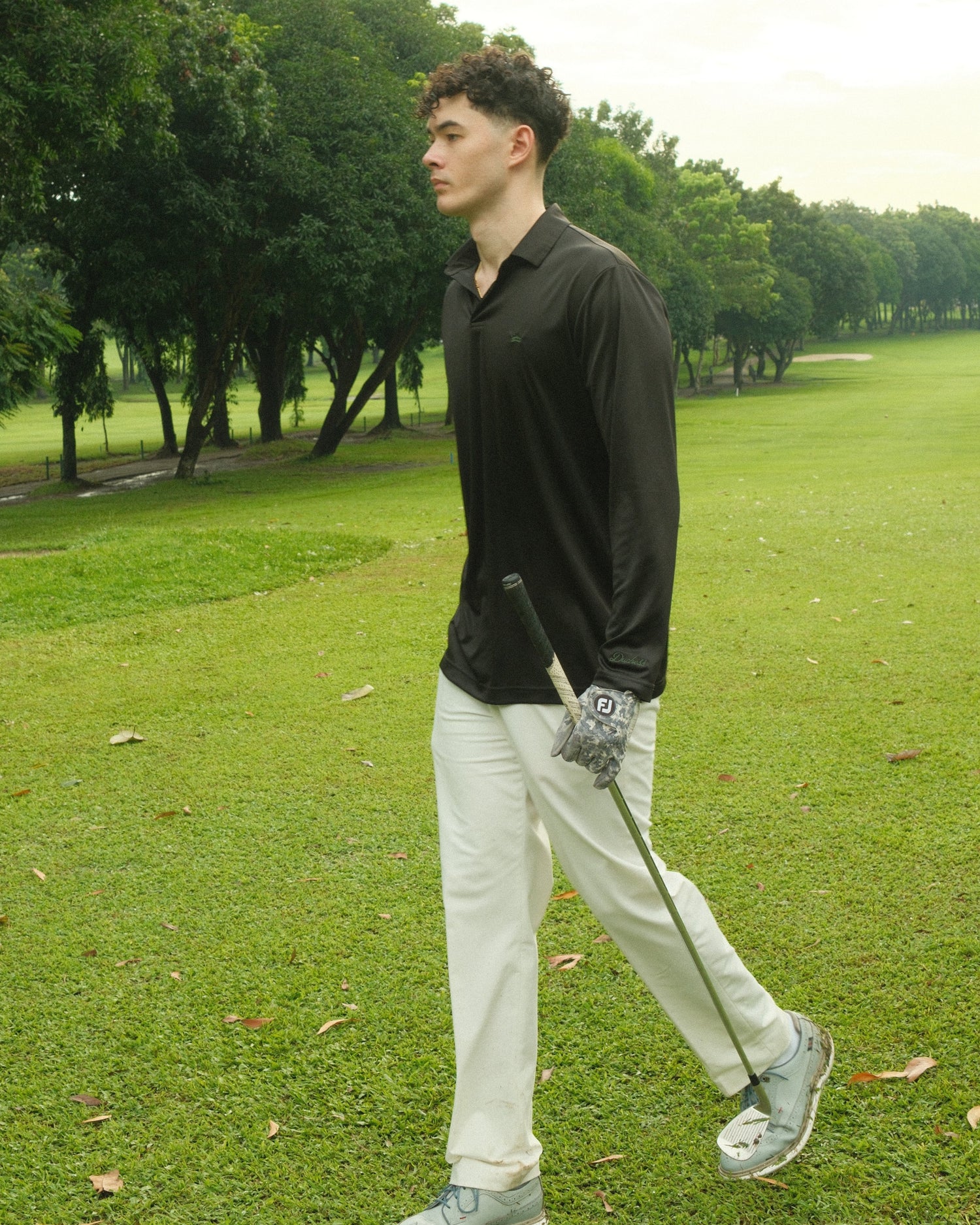 Black Long-sleeve Golf Polo