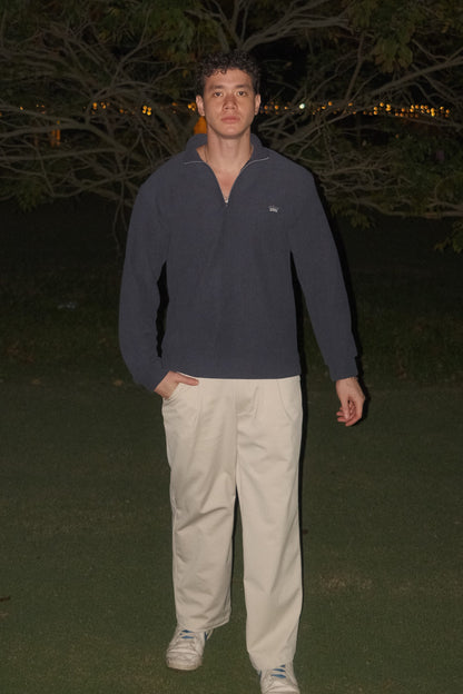 Soft Corduroy Q-Zip (Navy)