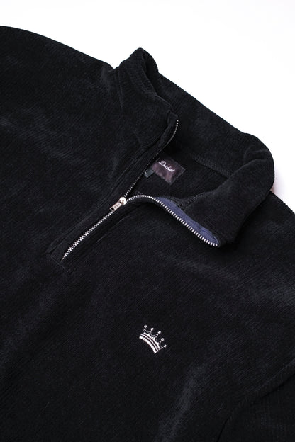Soft Corduroy Q-Zip (Midnight Black)